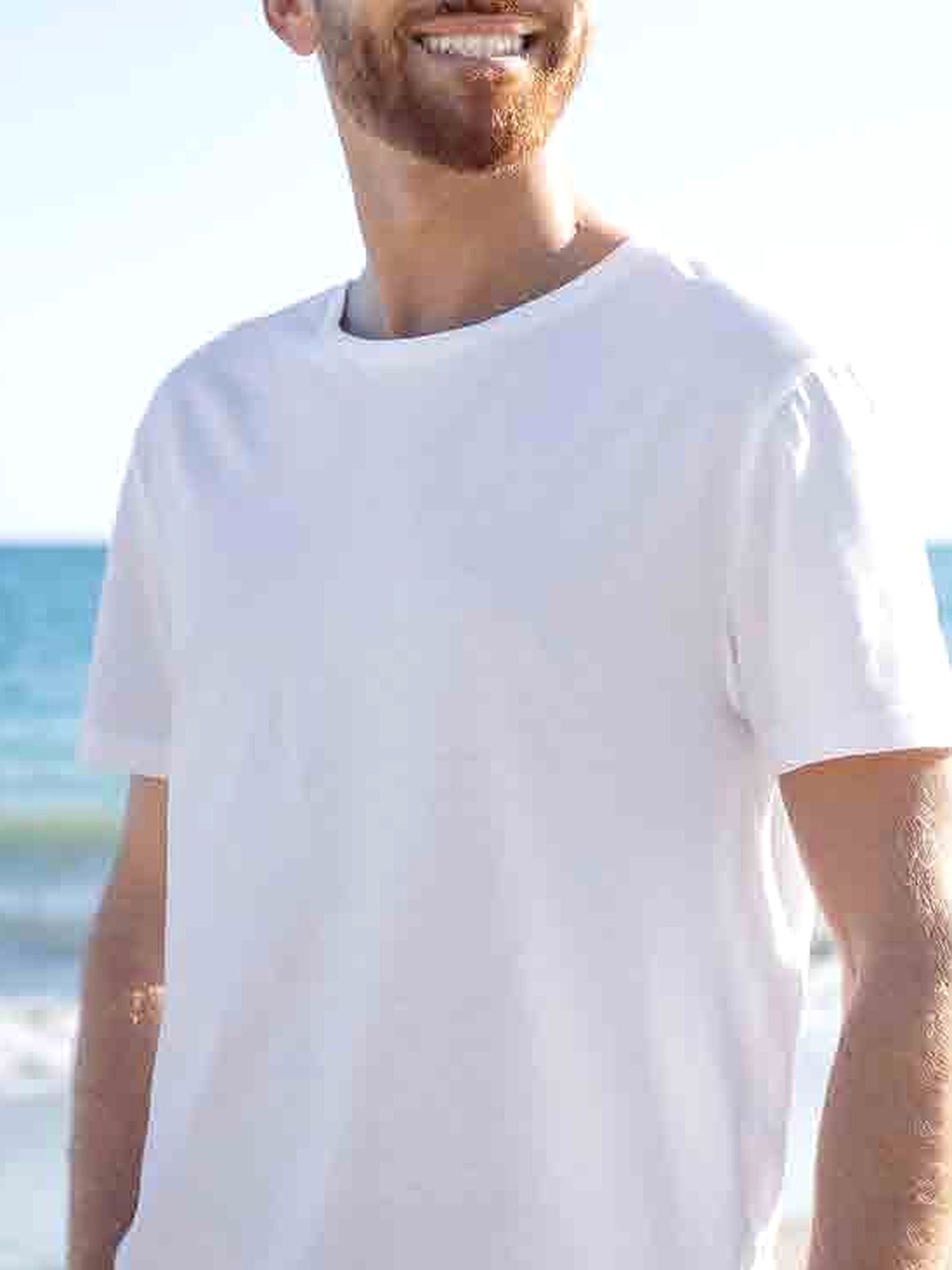 Brushed Cotton T-Shirt in White — view 2