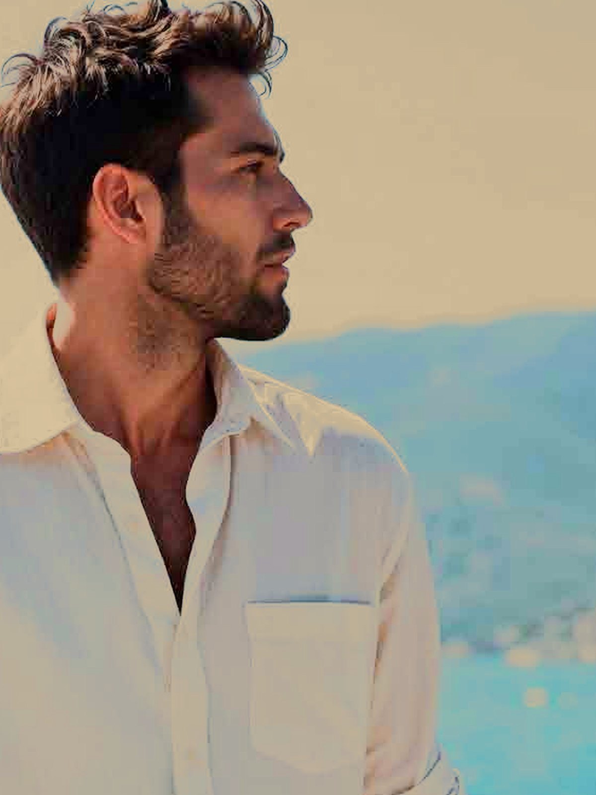 Linen Camp Collar Shirt in Sand — view 2